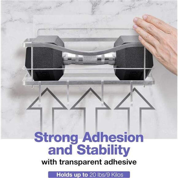 Premium Shower Caddy, Self Adhesive Wall Organizer, 2-Pack No Drill - Picture 5 of 7